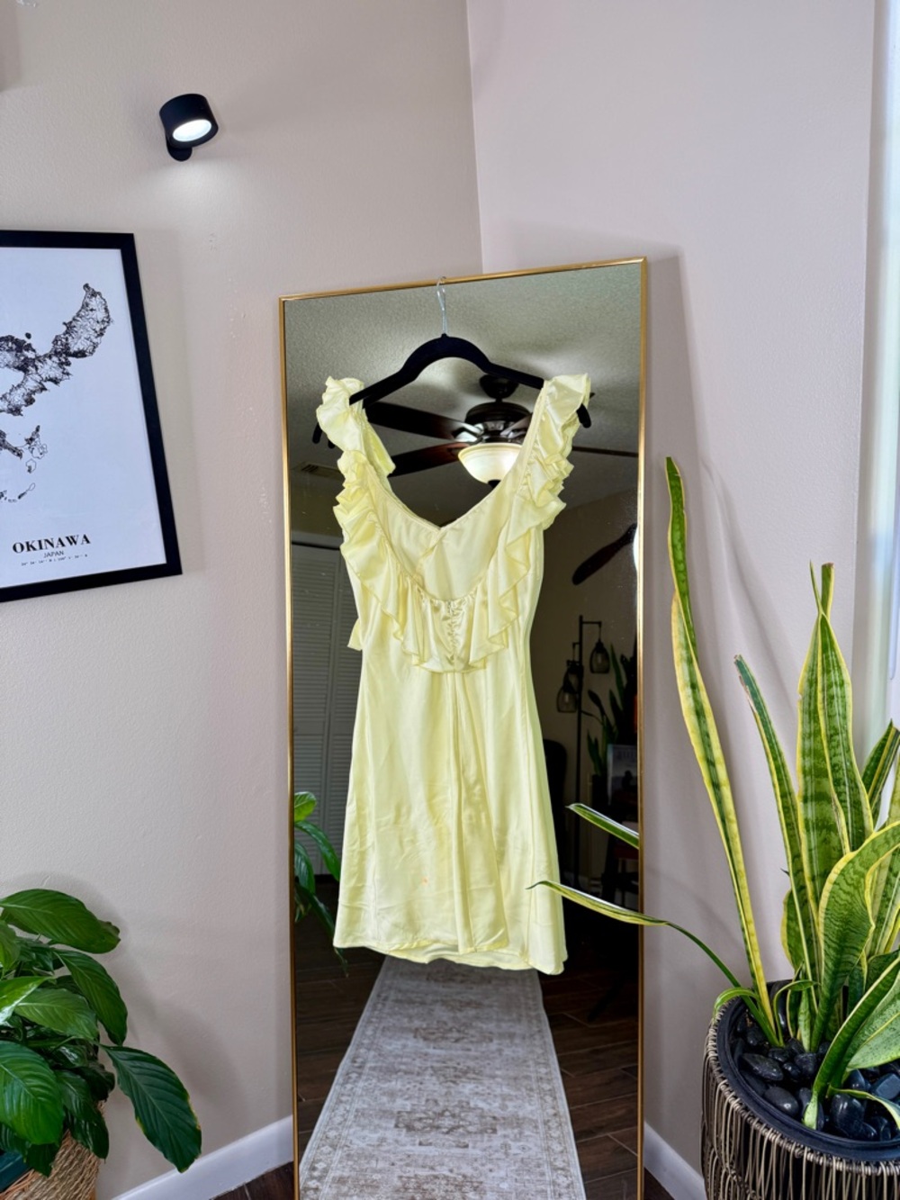 Satin Buttercup Ruffle Mini Dress NWOT - Picture 6 of 6